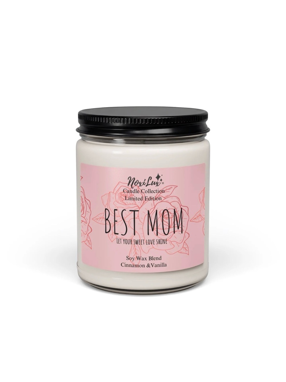 Best Mom Cinnamon & Vanilla Soy Candle - Pink